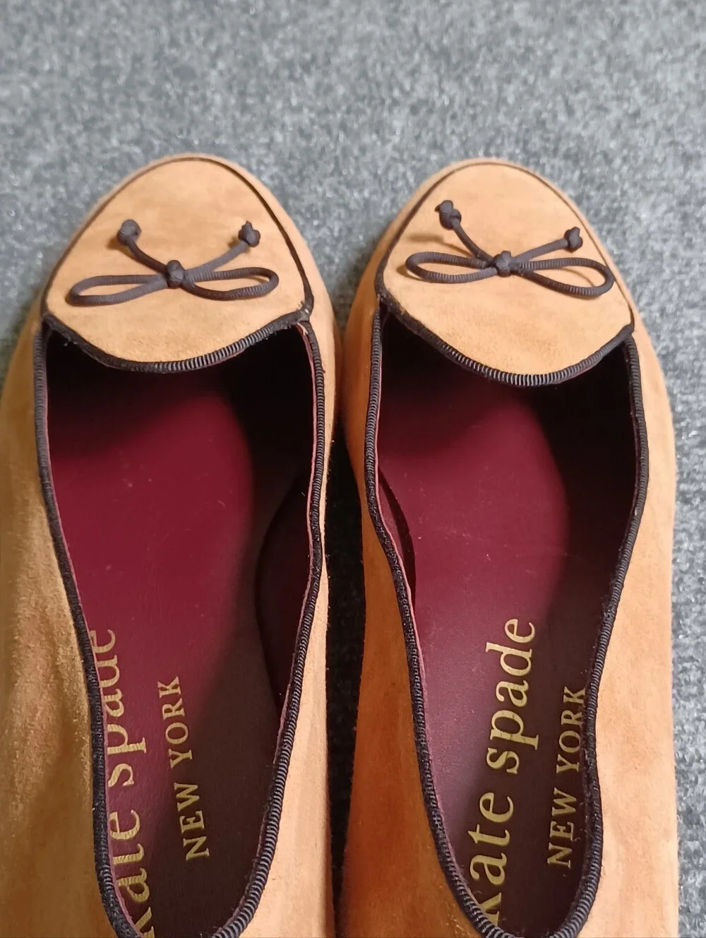 Kate Spade Devi Suede Loafers Size 10 B Women Bow Slip On In Bungalow Brown